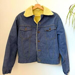 Vintage Sears Roebuck shearling lined trucker jacket